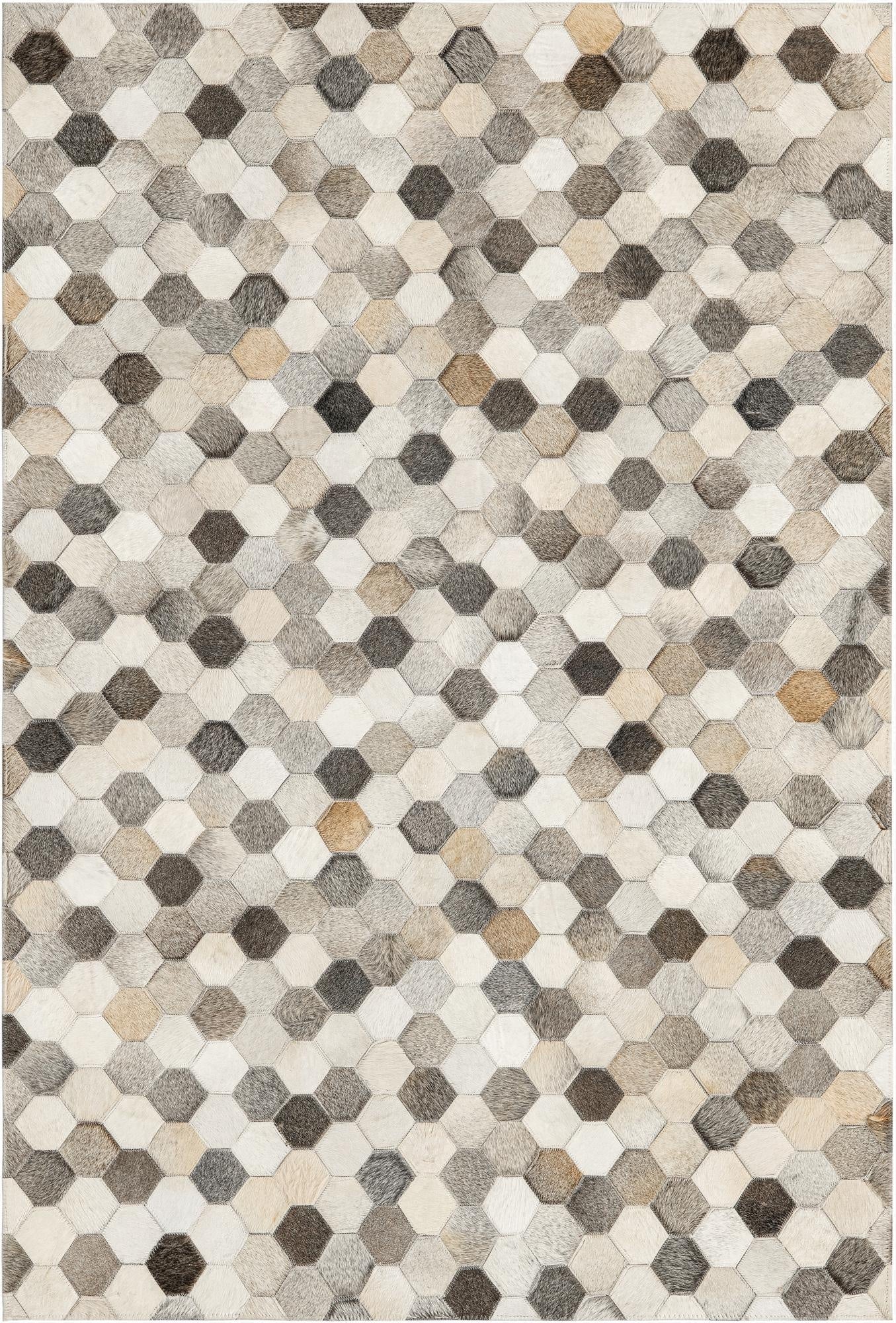  4' 1 x 6' 1 Cowhide Leather Rug