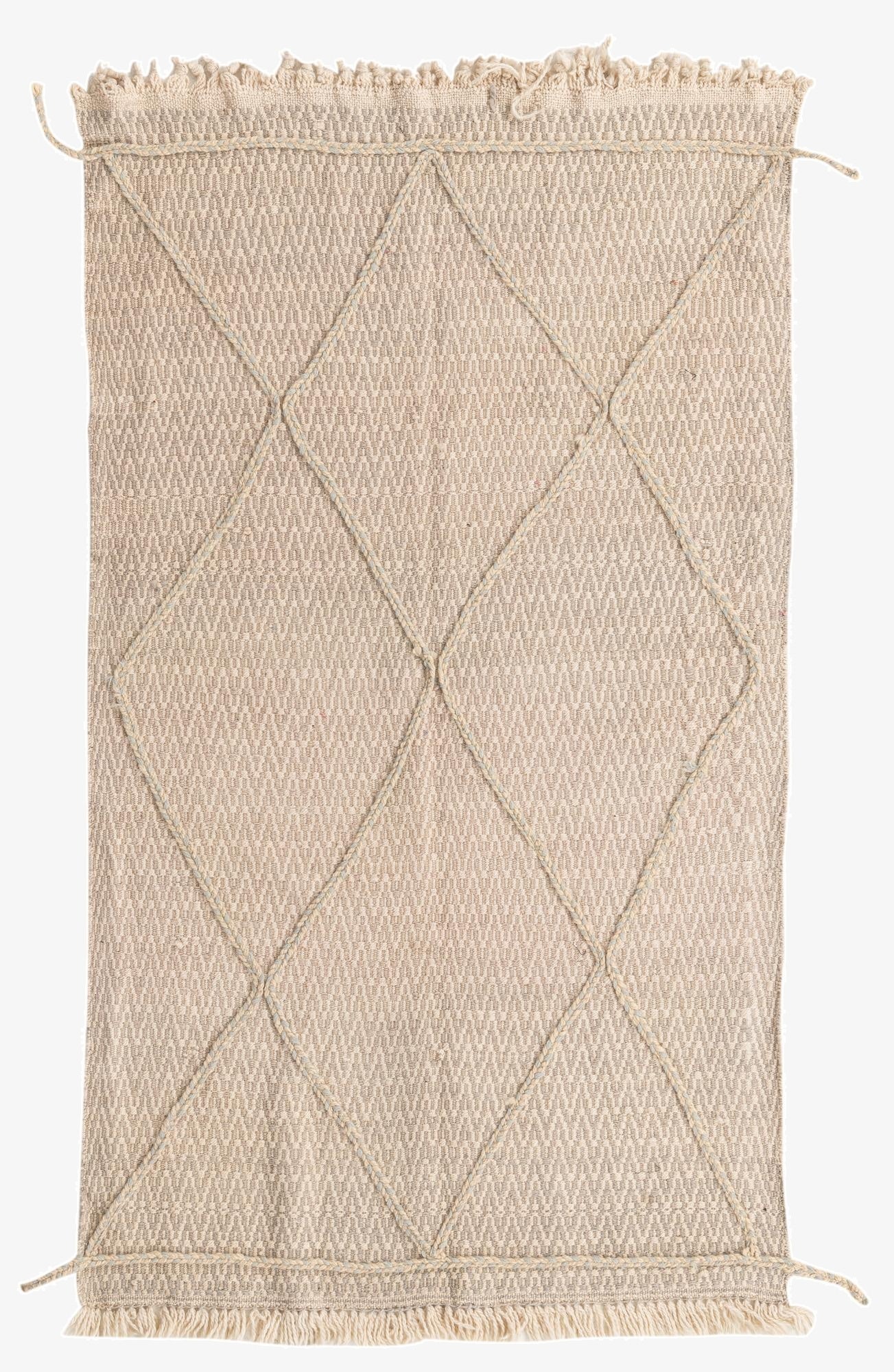  3' 8 x 6' 4  Hand Knotted Moroccan Wool Rug