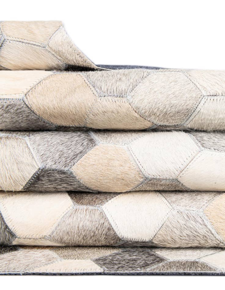 Detail image of  7' 10 x 7' 10 Cowhide Leather Round Rug