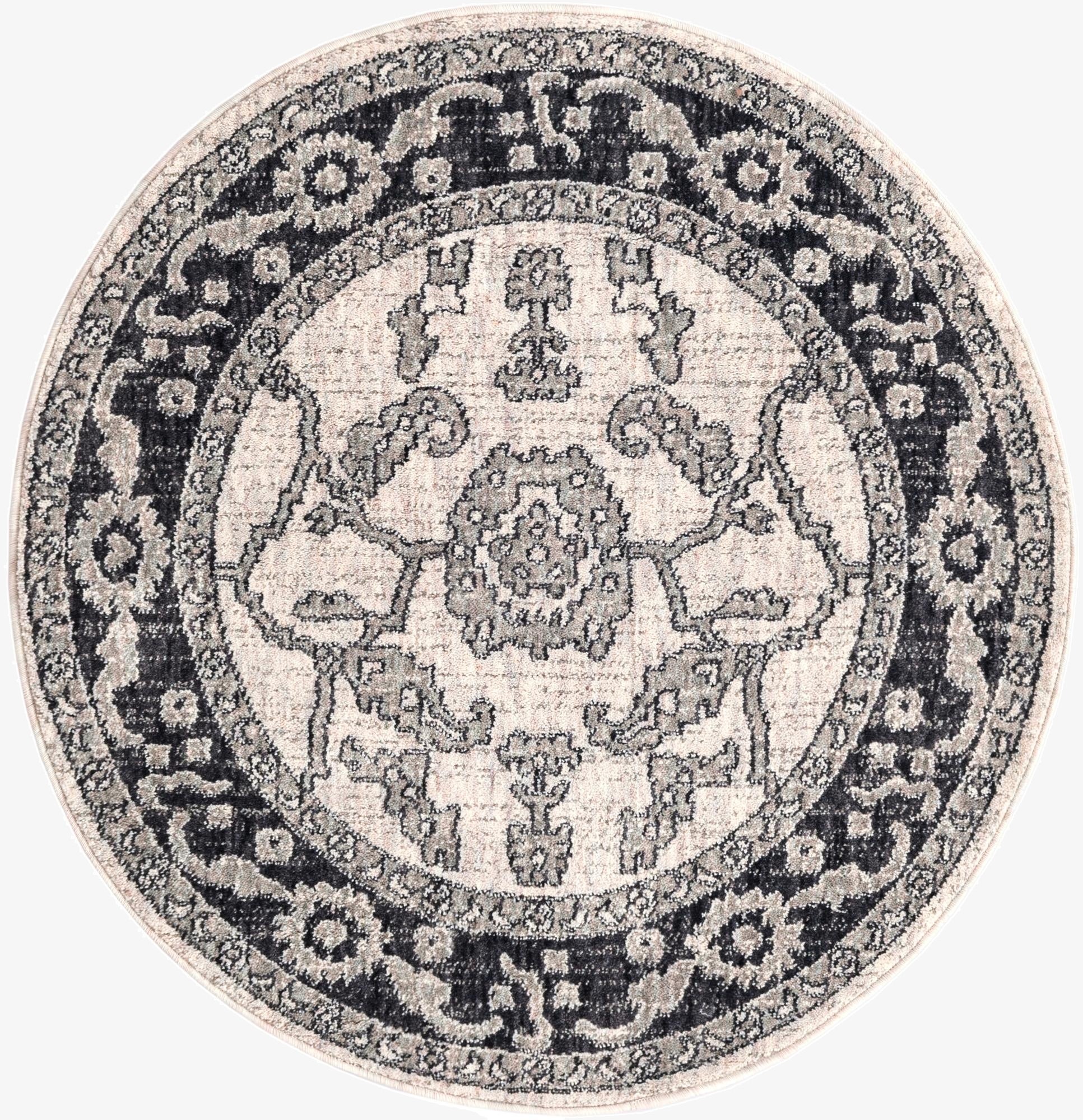  3' 3 x 3' 3 Eco Traditional Round Rug
