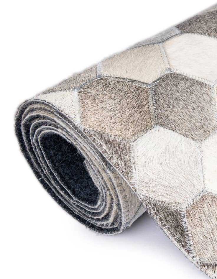 Detail image of  2' 2 x 4' 1 Cowhide Leather Runner Rug