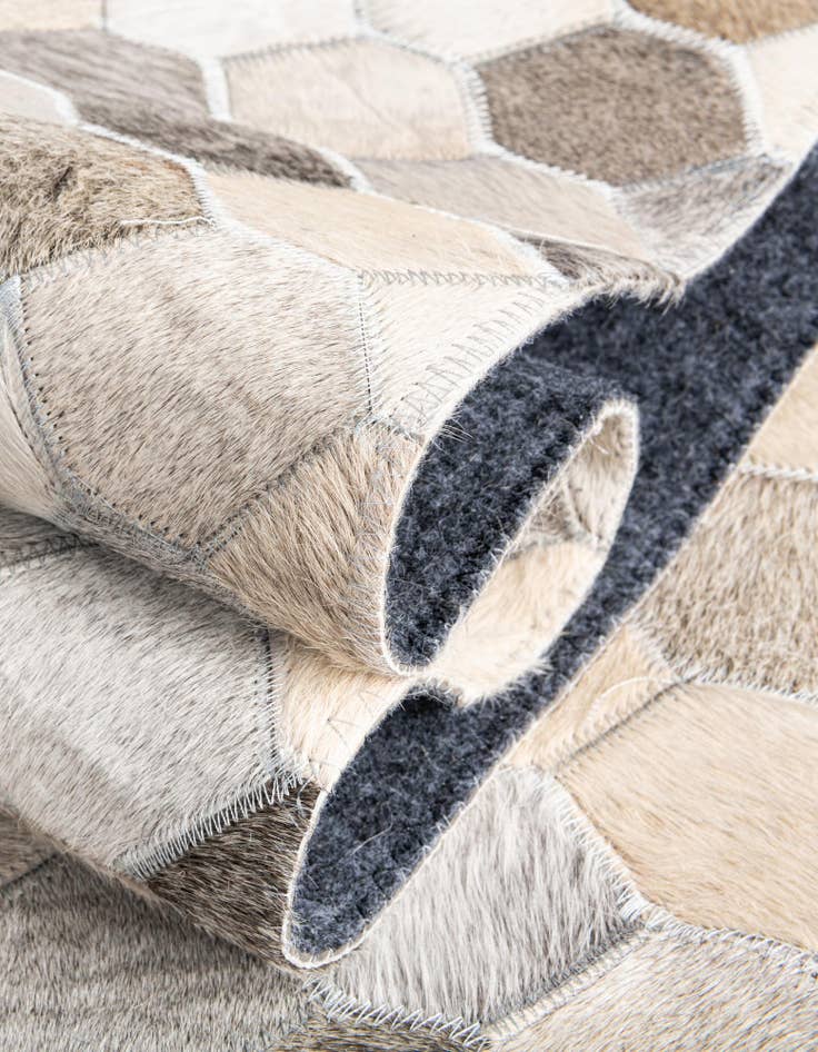 Detail image of  2' 2 x 4' 1 Cowhide Leather Runner Rug