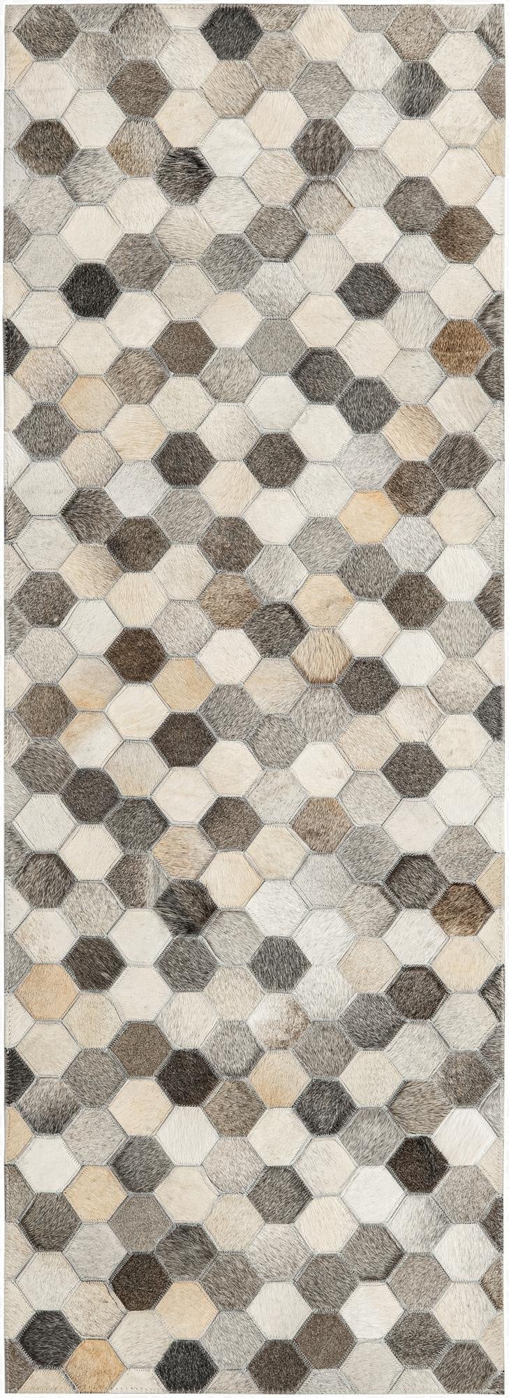  2' 2 x 6' 1 Cowhide Leather Runner Rug