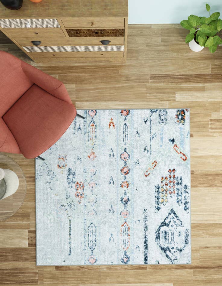 Detail image of  7' 10 x 7' 10 Kamala Washable Square Rug