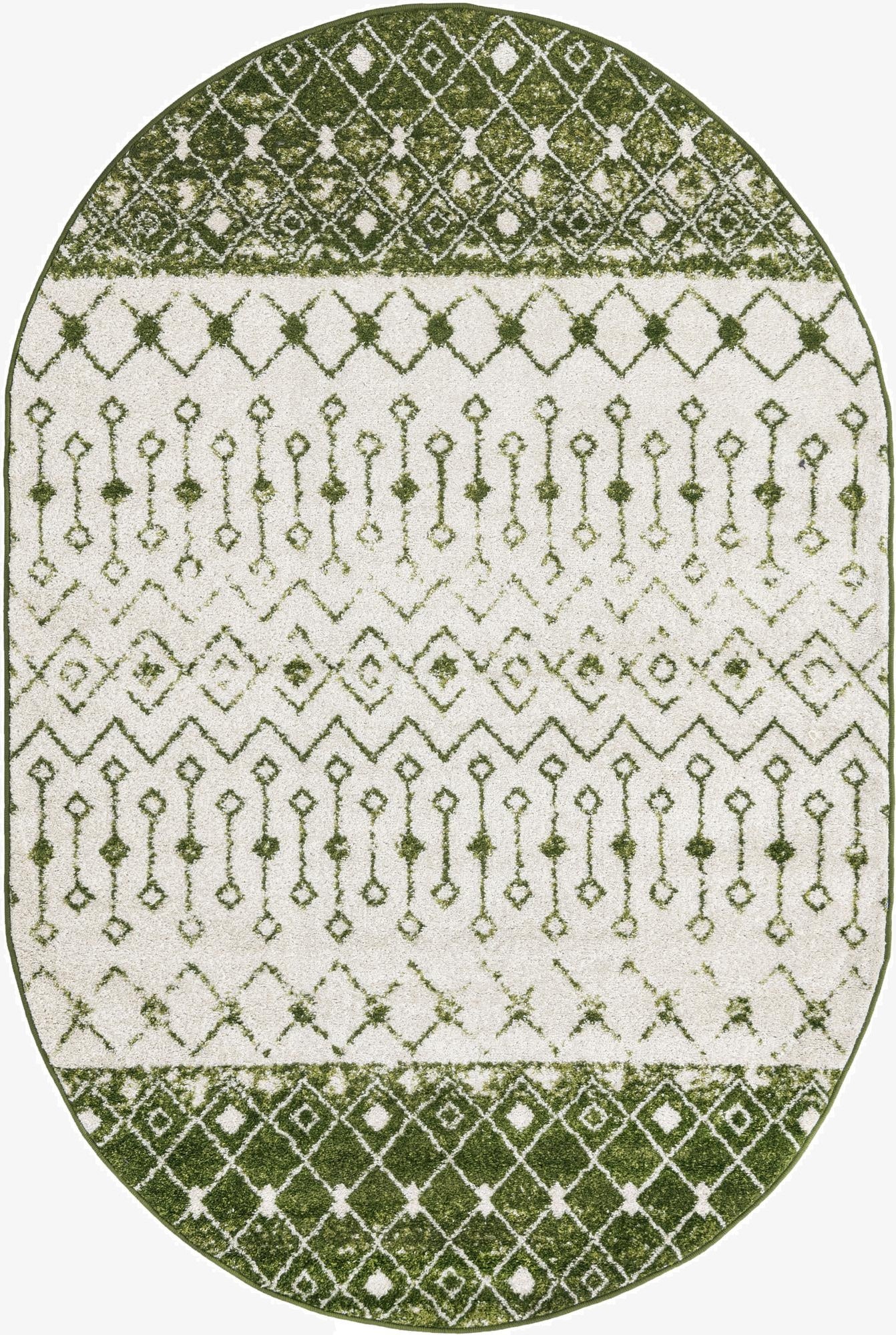  5' 3 x 8' Moroccan Trellis Oval Rug