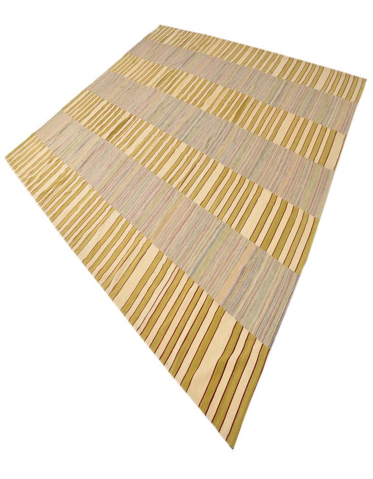 Detail image of  10' 5 x 12' 4  Hand Woven Kilim Modern Wool Rug