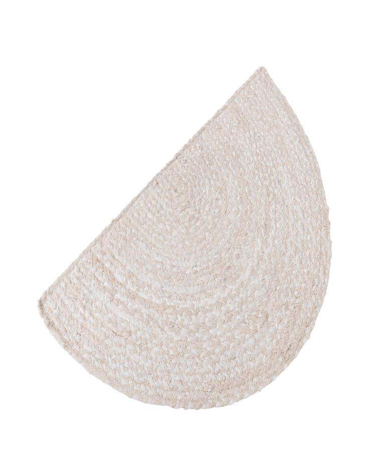 Detail image of  2' 2 x 3' 7  Hand Braided Chindi Hearth Rug