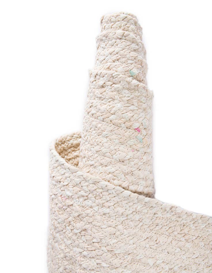 Detail image of  2' 2 x 3' 7  Hand Braided Chindi Hearth Rug