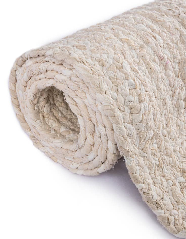 Detail image of  2' 2 x 3' 7  Hand Braided Chindi Hearth Rug