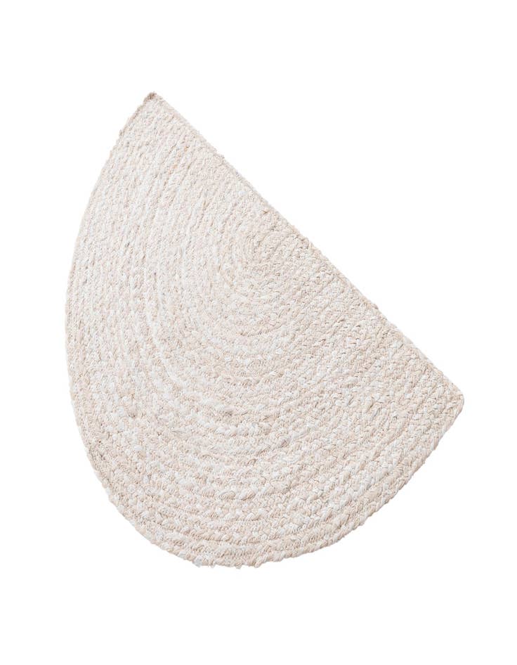 Detail image of  2' 2 x 3' 7  Hand Braided Chindi Hearth Rug