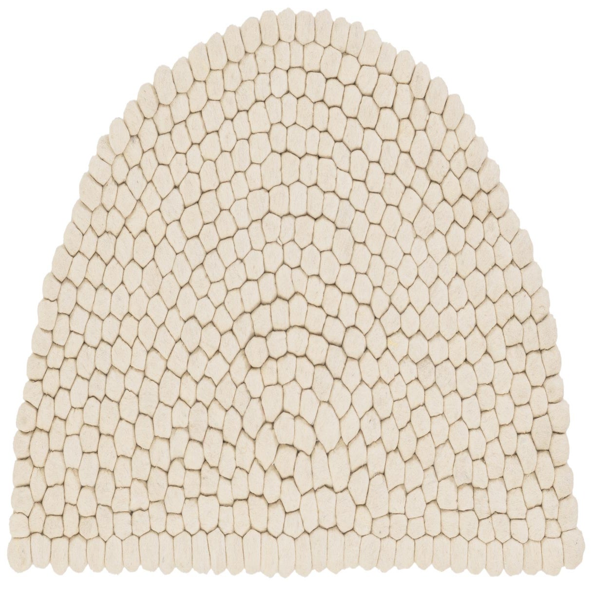 Ivory 2' 2 x 3' 7 Hand Woven Felt Ball Wool Hearth Rug | Rugs.com