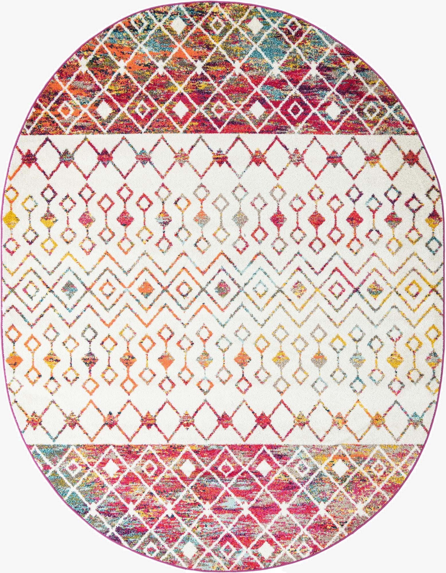  7' 10 x 10' Moroccan Trellis Oval Rug