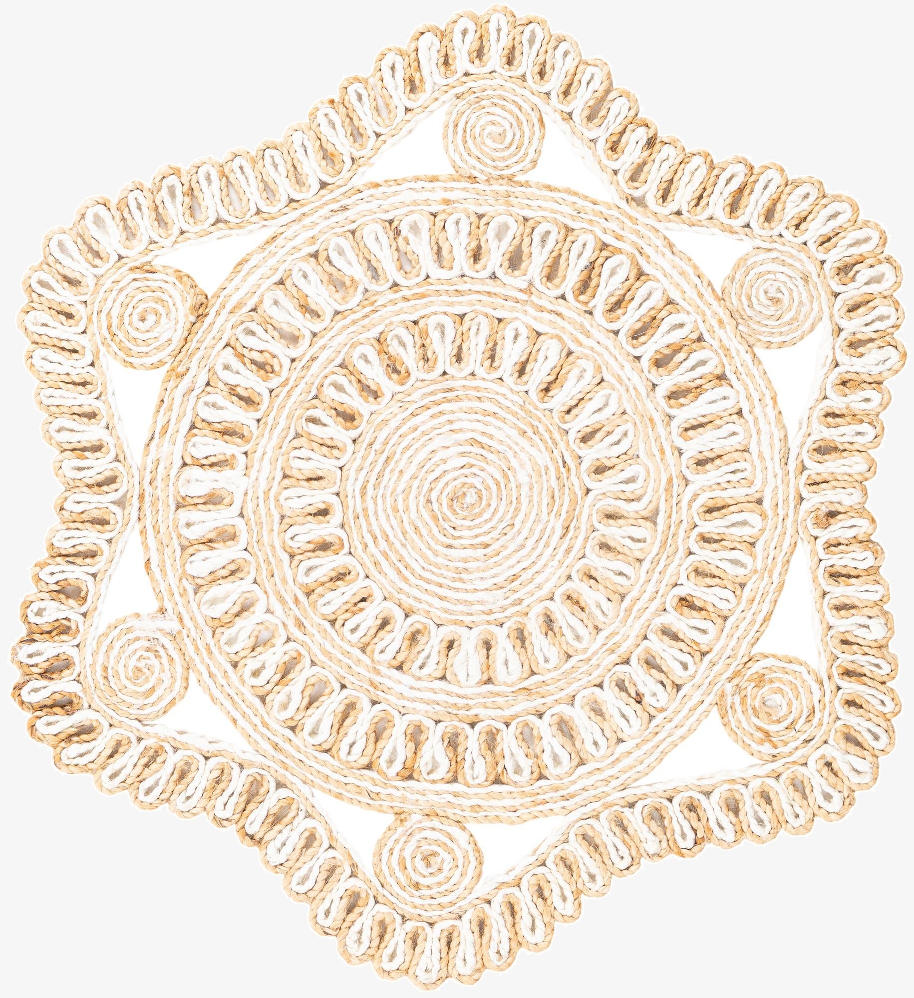  3' x 3'  Hand Braided Jute Round Rug