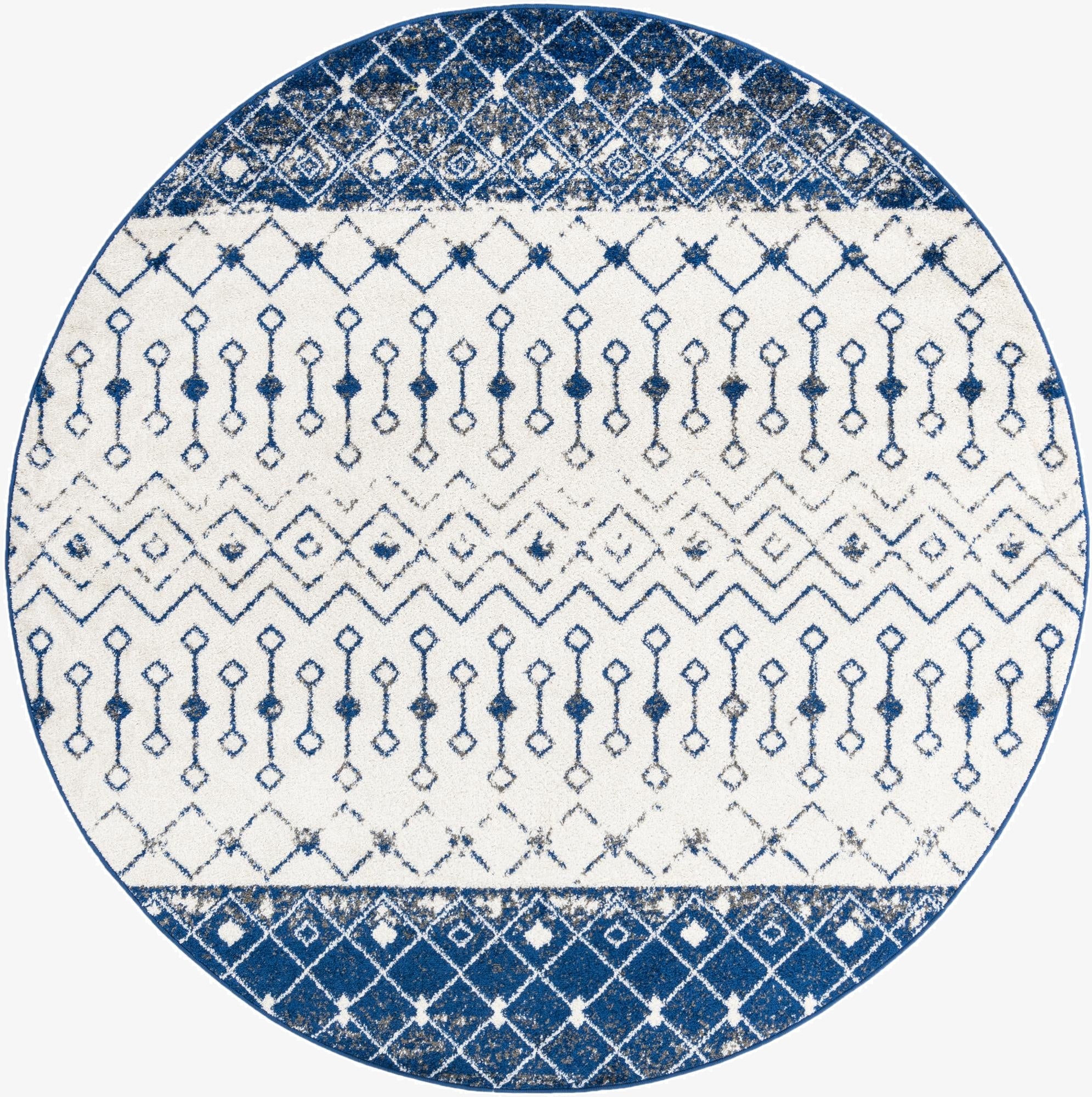  7' 10 x 7' 10 Moroccan Trellis Round Rug