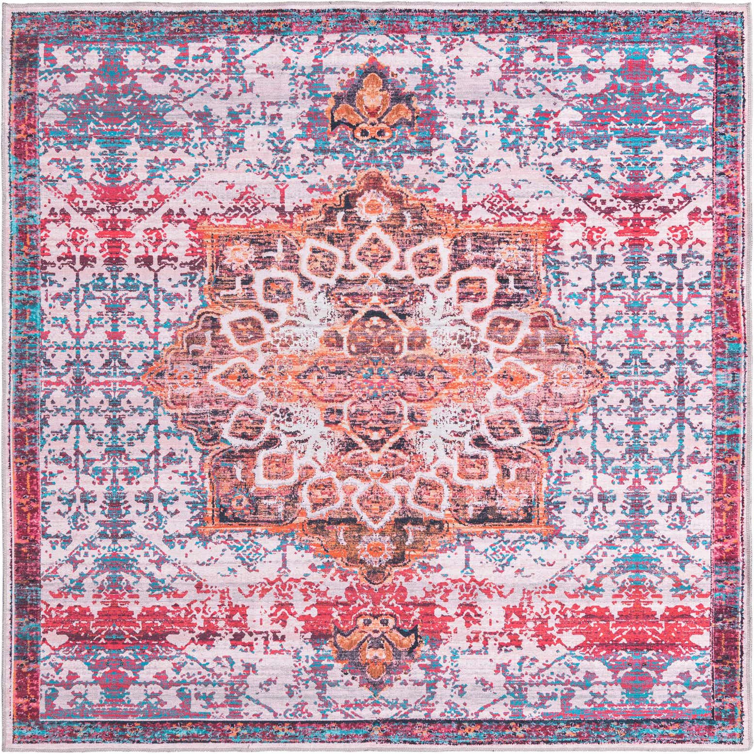 Primary image 7' 3 x 7' 3 Washable Francesca Square Rug