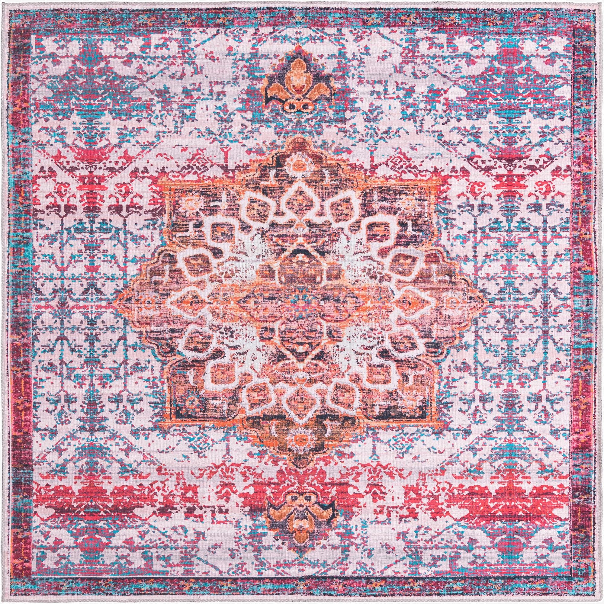  7' 3 x 7' 3  Washable Francesca Square Rug