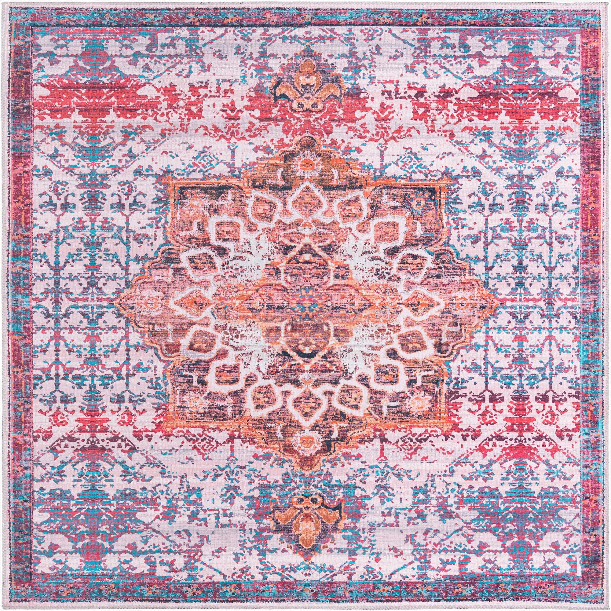  7' 10 x 7' 10  Washable Francesca Square Rug