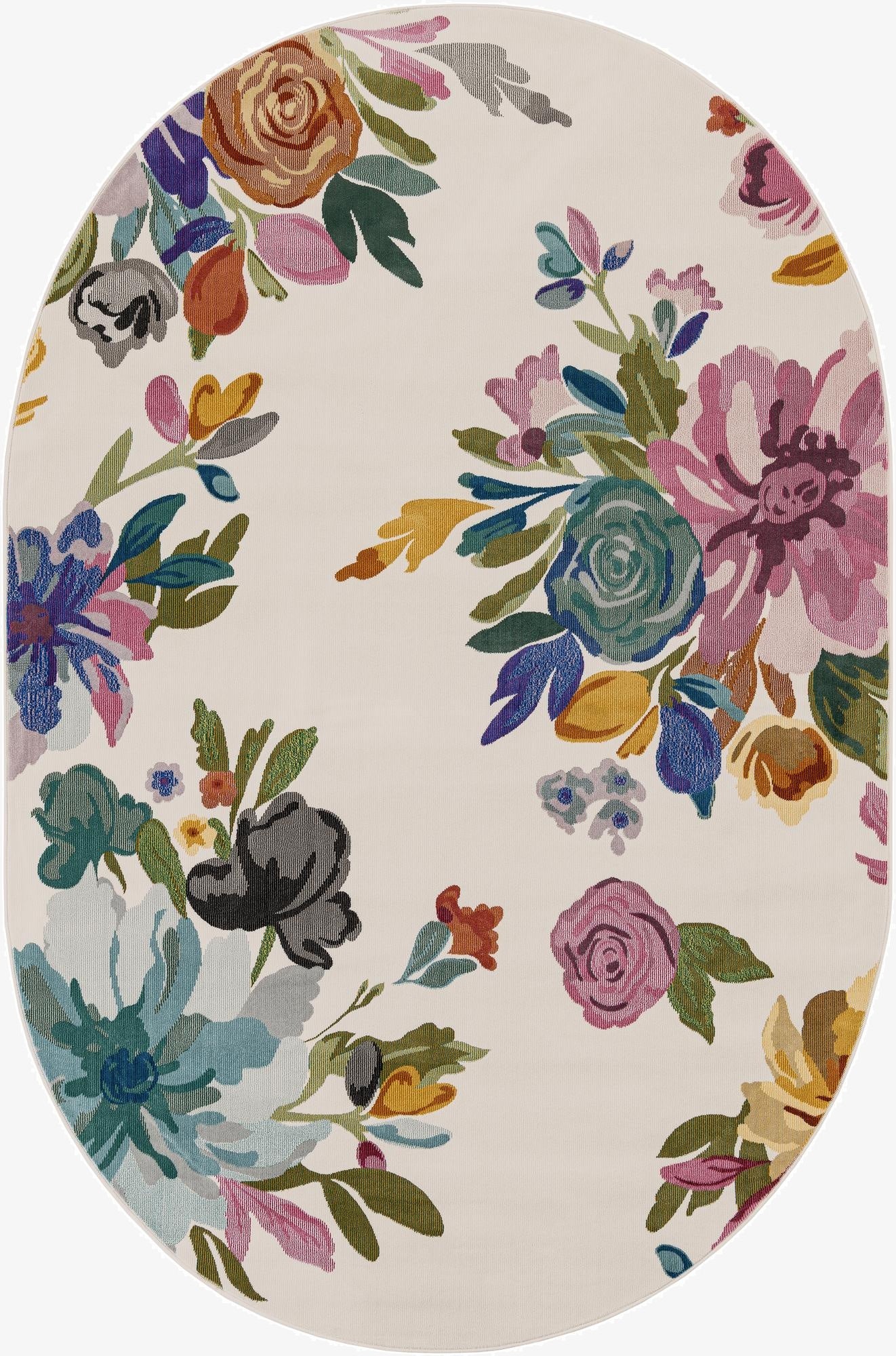  6' 1 x 9' Blossom Oval Rug