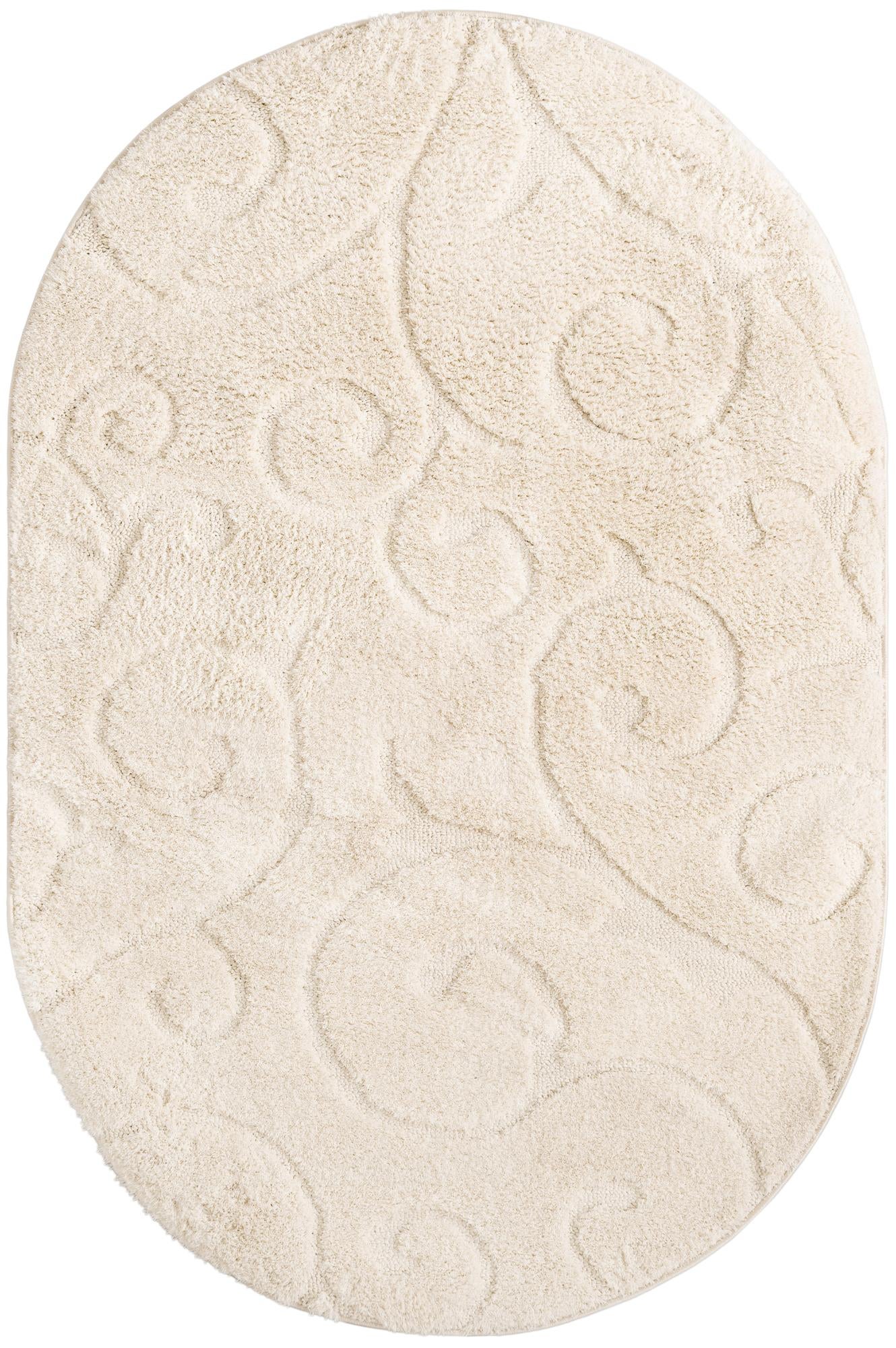  4' x 6' Botanical Shag Oval Rug