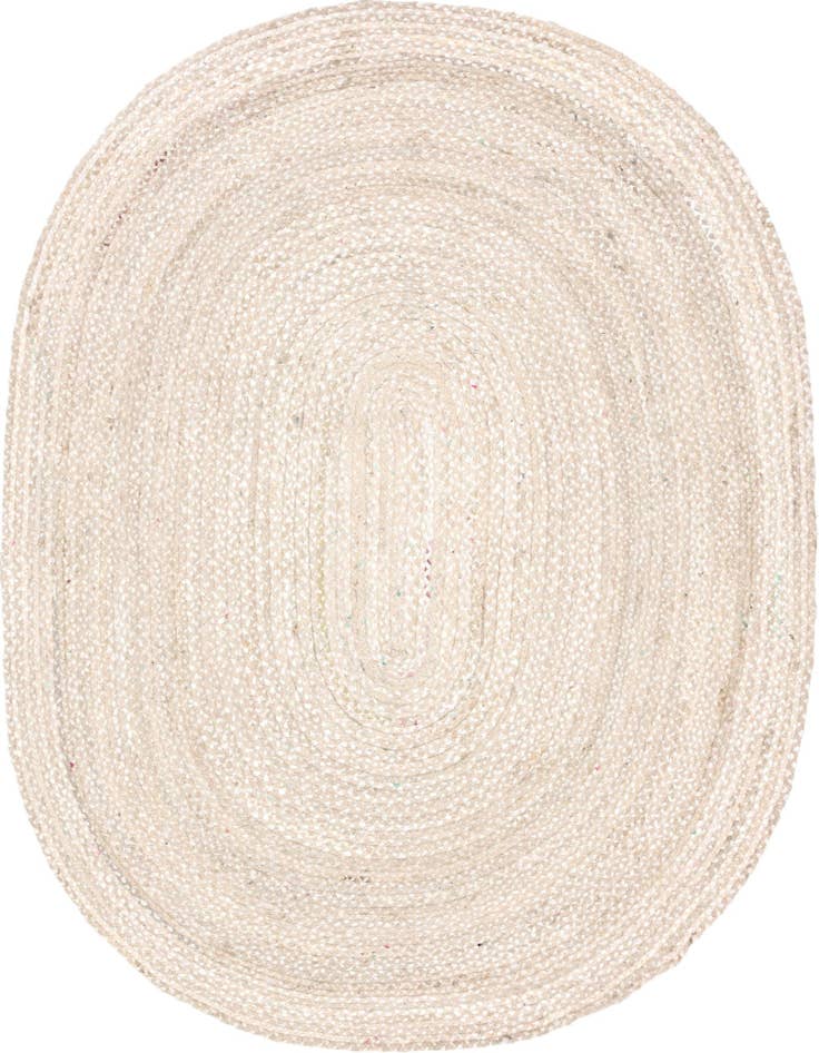 Detail image of  8' x 10' Braided Chindi Oval Rug
