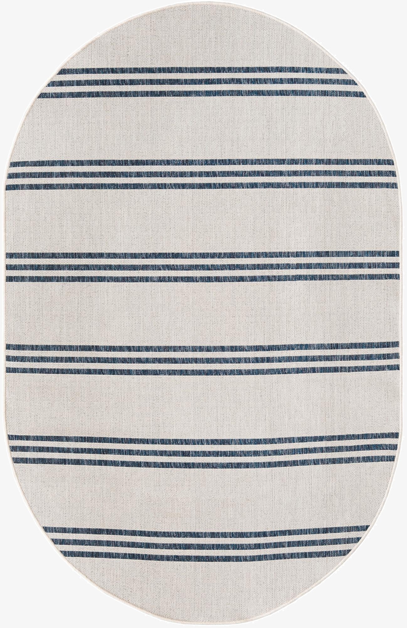  5' 3 x 8'  Washable Jill Zarin Anguilla Indoor / Outdoor Oval Rug