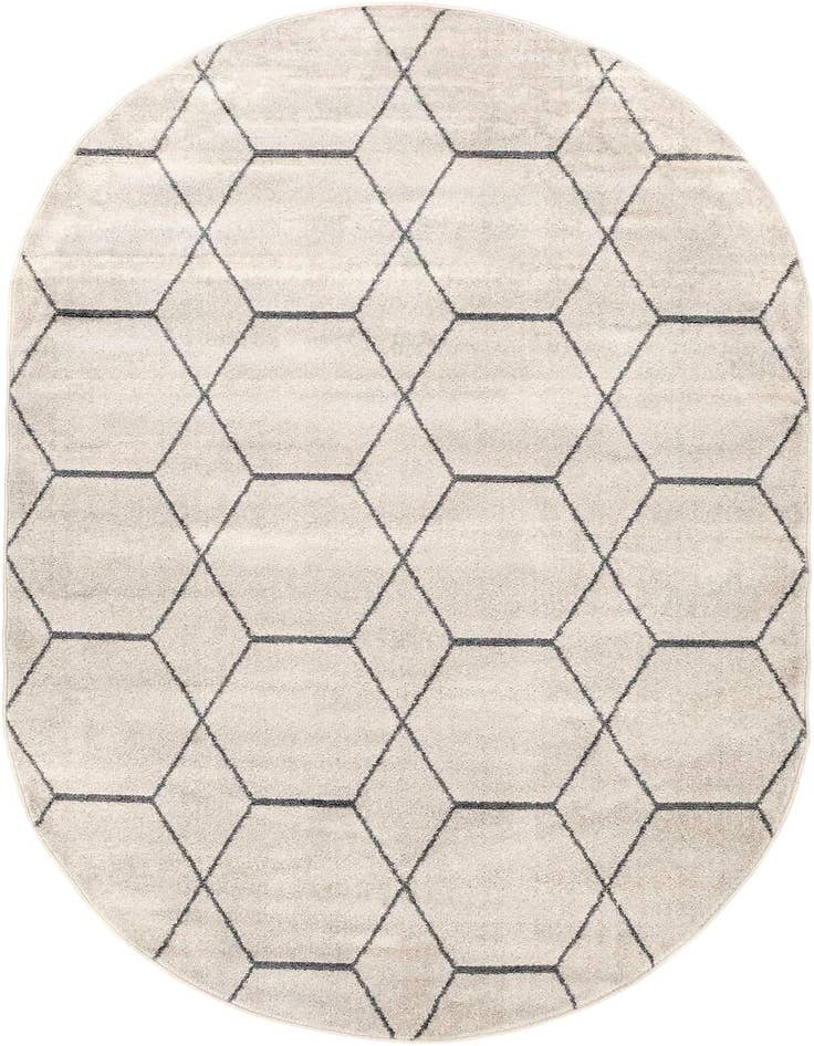 Detail image of  3' x 5' 3 Lattice Frieze Oval Rug