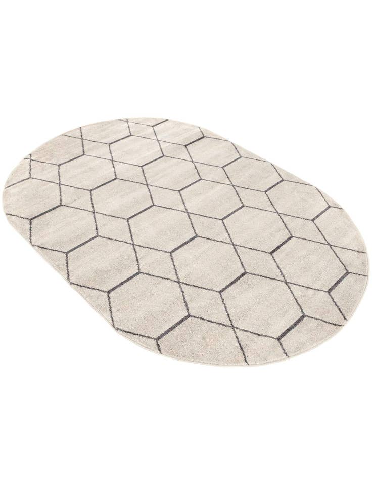 Detail image of  7' 10 x 10' Lattice Frieze Oval Rug