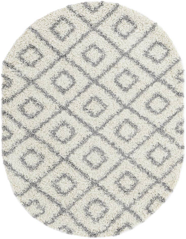 Detail image of  4' x 6' Lattice Shag Oval Rug