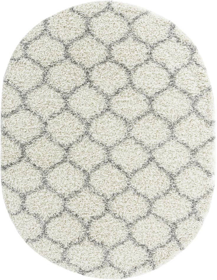 Detail image of  4' x 6' Lattice Shag Oval Rug