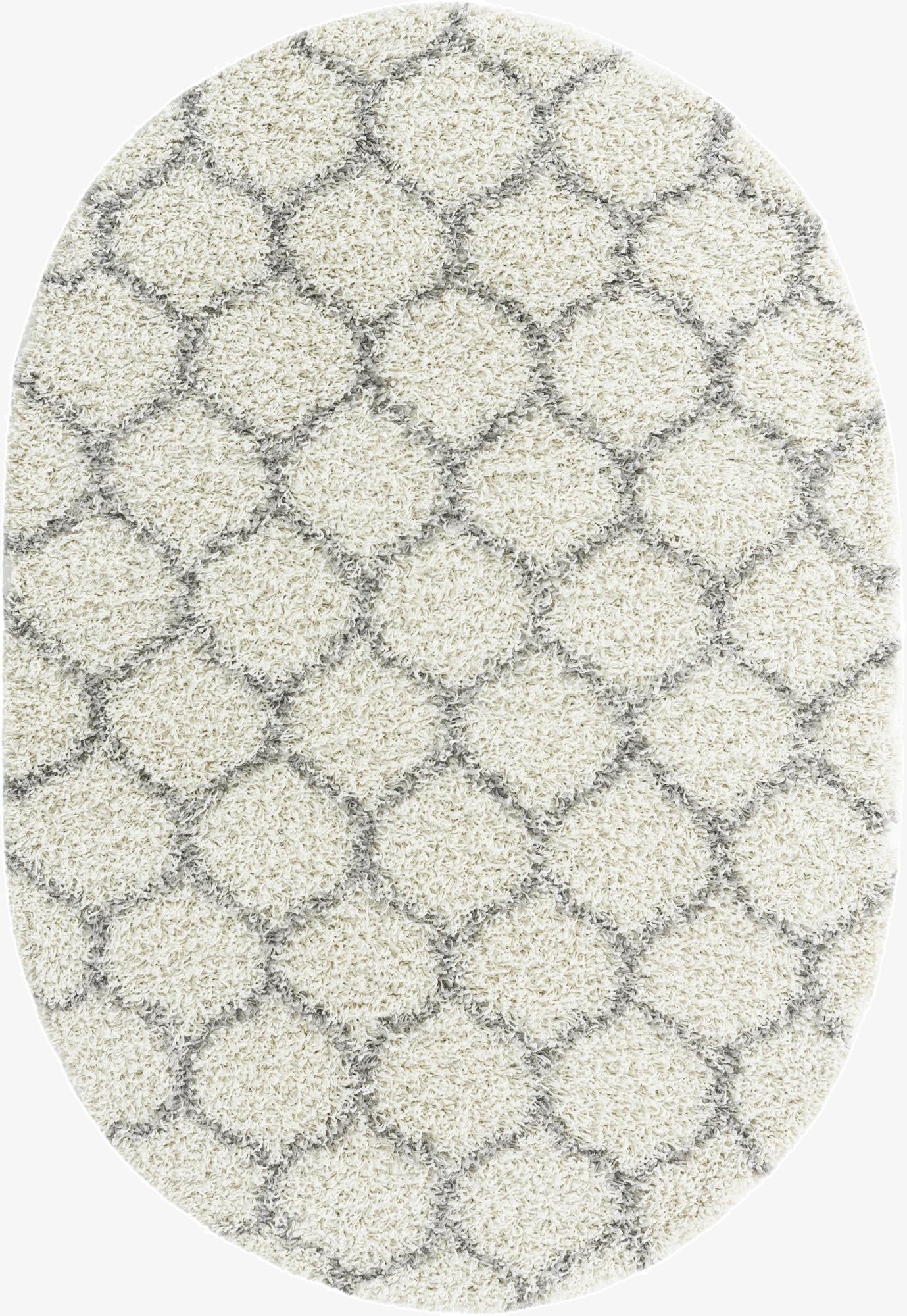  4' x 6' Lattice Shag Oval Rug