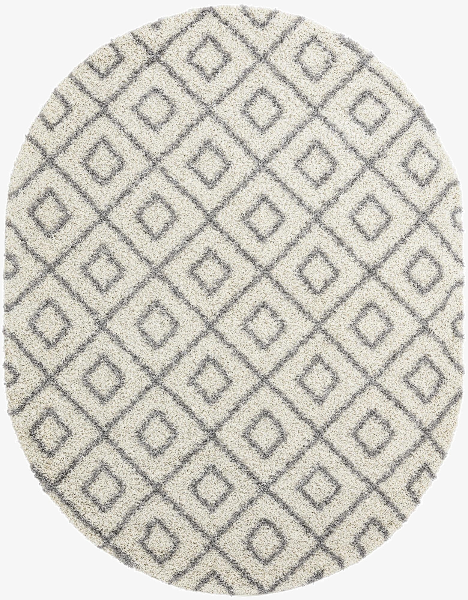  7' 10 x 10' Lattice Shag Oval Rug
