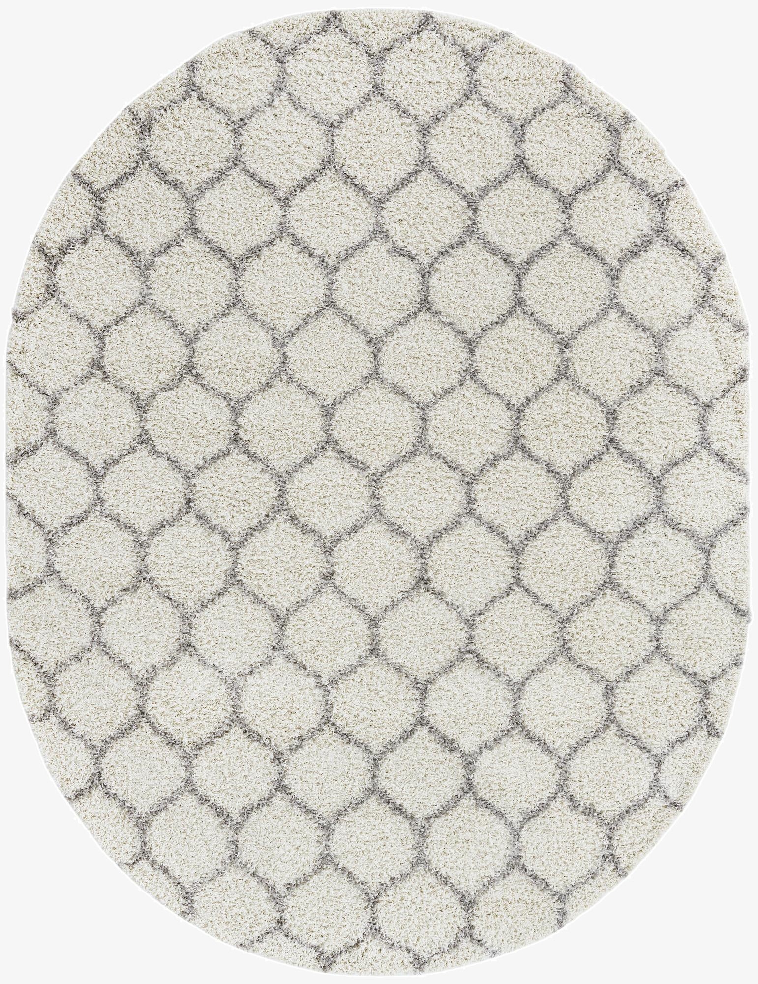  7' 10 x 10' Lattice Shag Oval Rug