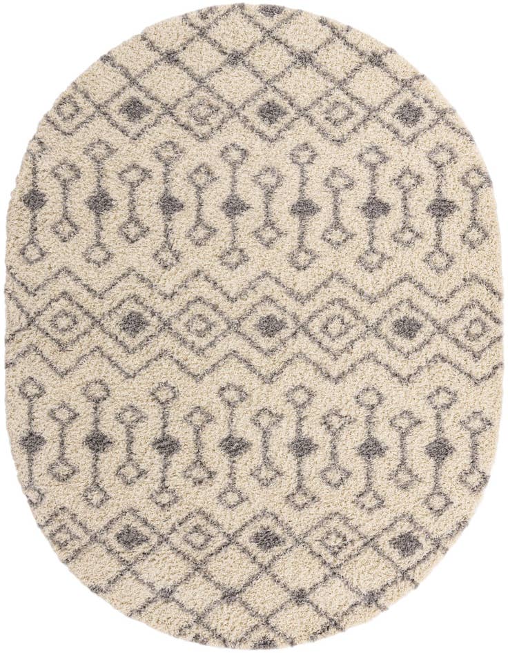 Detail image of  7' 10 x 10' Moroccan Trellis Shag Oval Rug