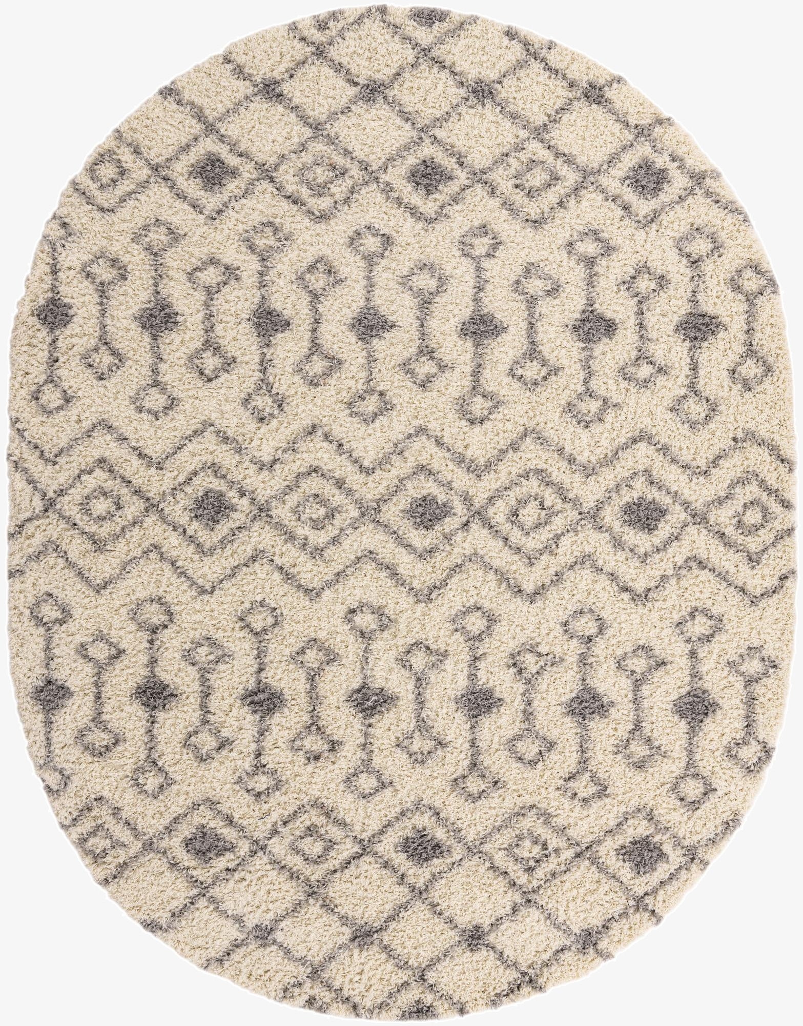  7' 10 x 10' Moroccan Trellis Shag Oval Rug
