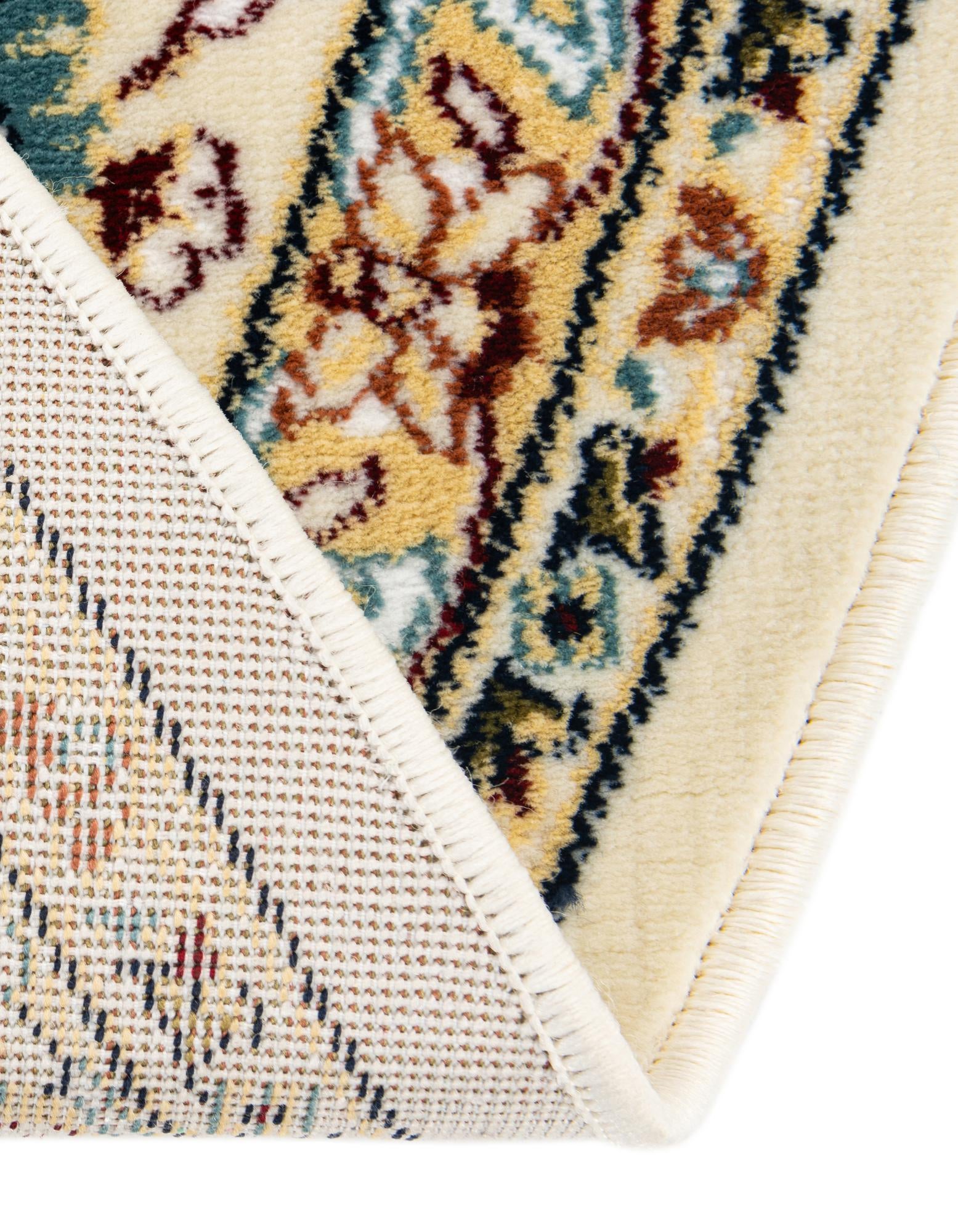 Ivory 4' x 6' Nain Design Oval Rug | Rugs.com