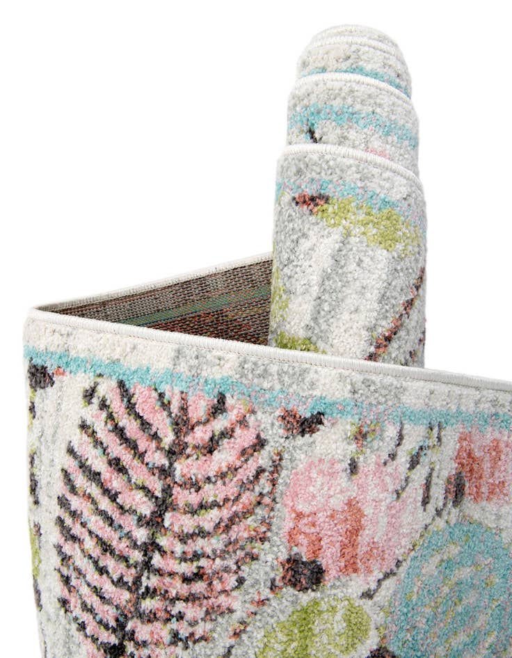 Detail image of  3' 3 x 5' 3 Flowers Whimsy Kids Oval Rug