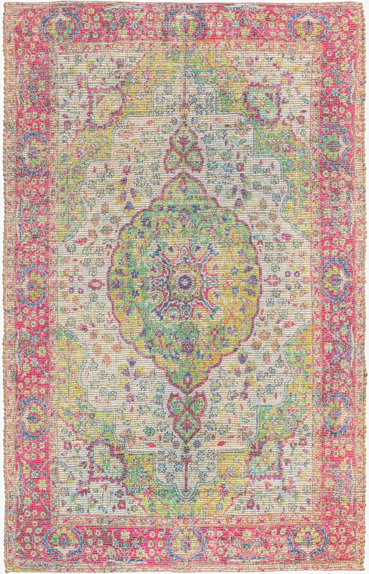  5' 3 x 8'  Hand Woven Chenille Jute Rug