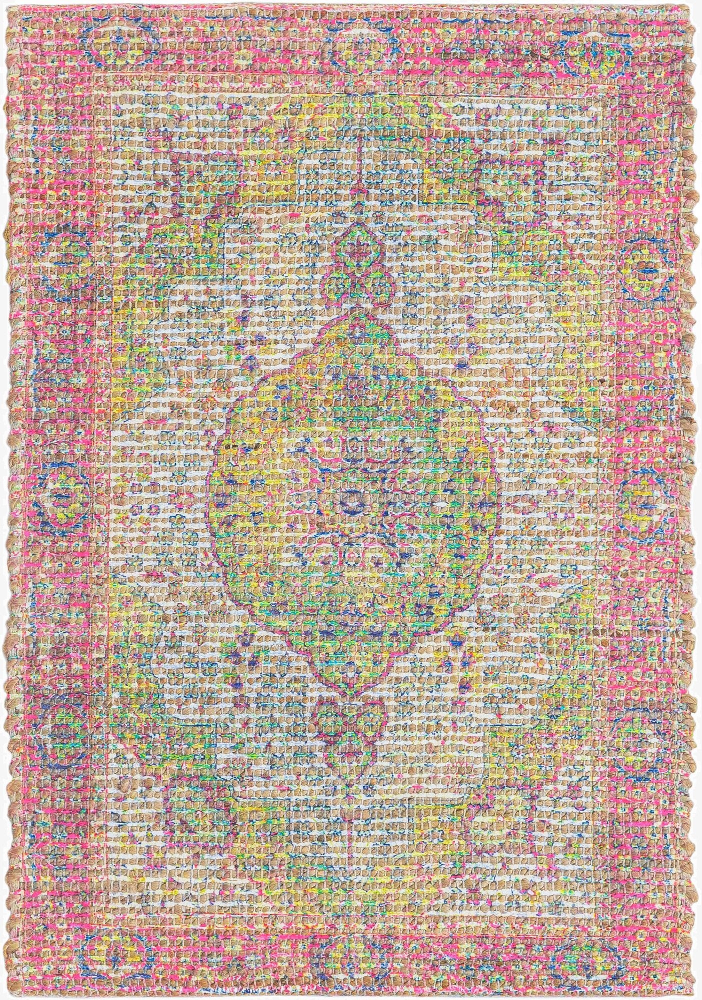  2' x 3' 1  Hand Woven Chenille Jute Rug