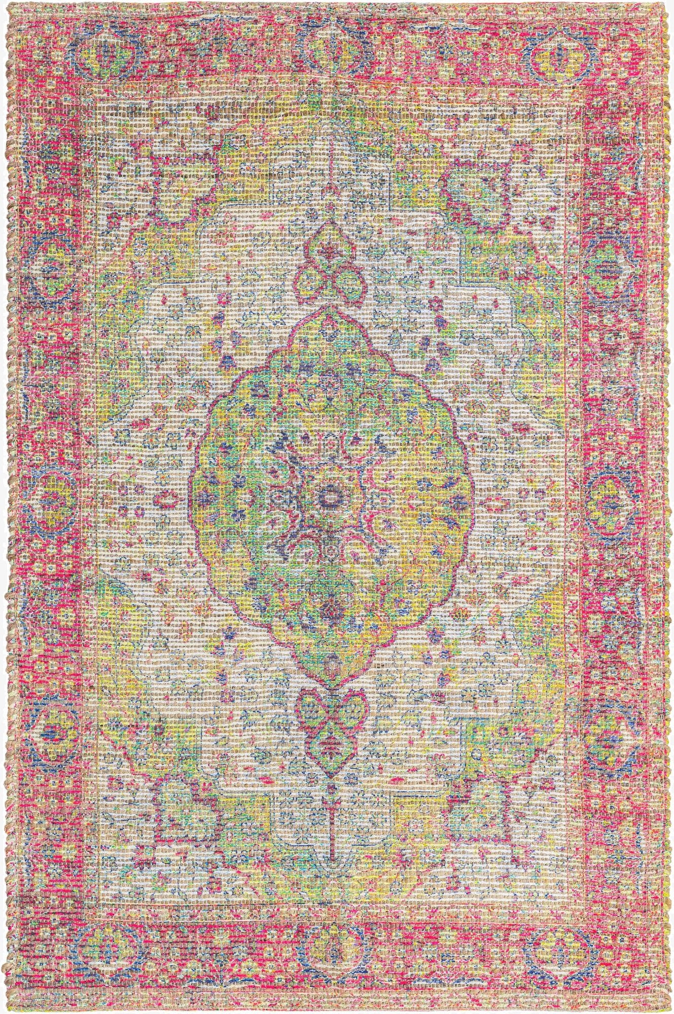  4' 1 x 6' 1  Hand Woven Chenille Jute Rug