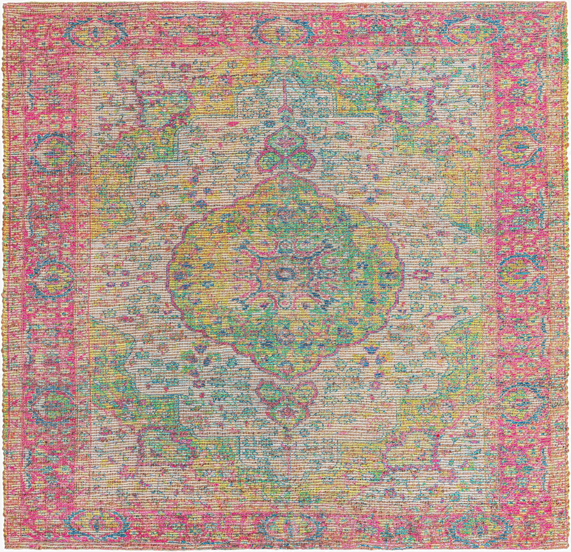  7' 10 x 7' 10  Hand Woven Chenille Jute Square Rug