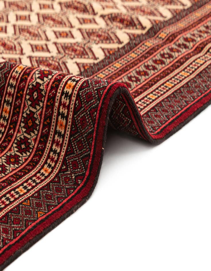 Detail image of  4' 1 x 6'  Hand Knotted Afghan Akhche Oriental Wool Rug