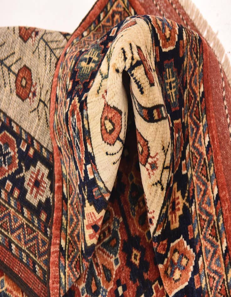 Detail image of  4' 9 x 7' 3  Hand Knotted Afghan Ersari Wool Rug