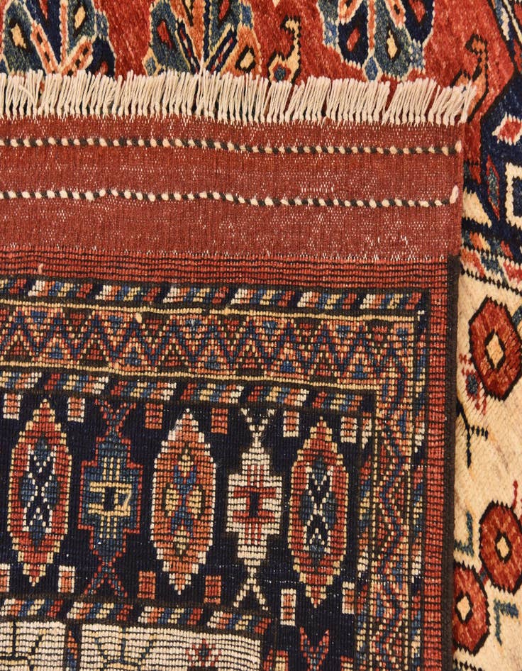 Detail image of  4' 9 x 7' 3  Hand Knotted Afghan Ersari Wool Rug