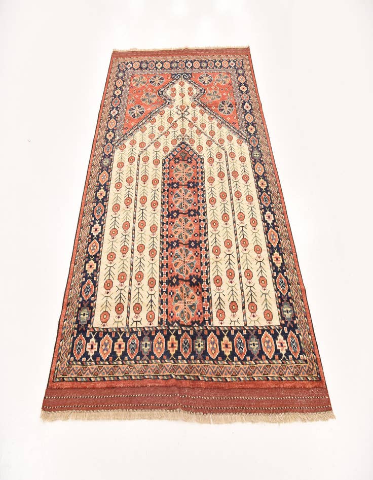 Detail image of  4' 9 x 7' 3  Hand Knotted Afghan Ersari Wool Rug