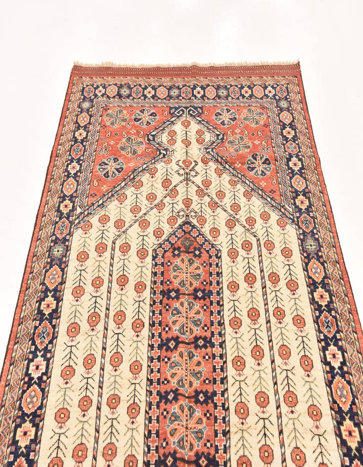 Detail image of  4' 9 x 7' 3  Hand Knotted Afghan Ersari Wool Rug