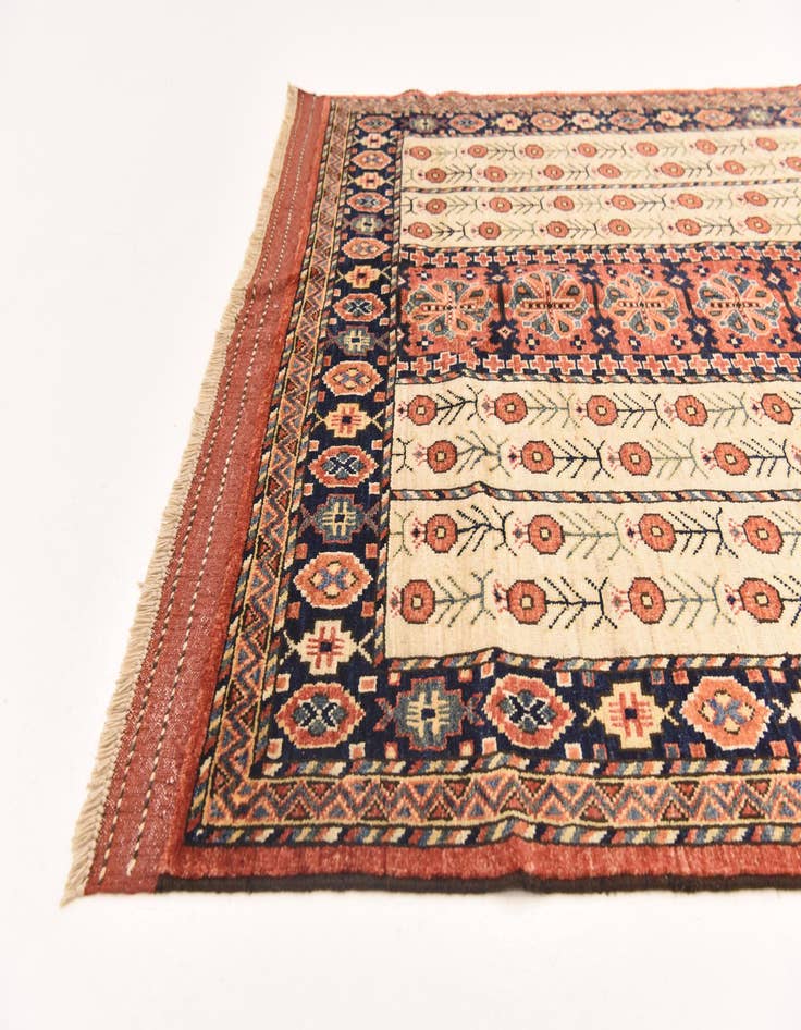 Detail image of  4' 9 x 7' 3  Hand Knotted Afghan Ersari Wool Rug