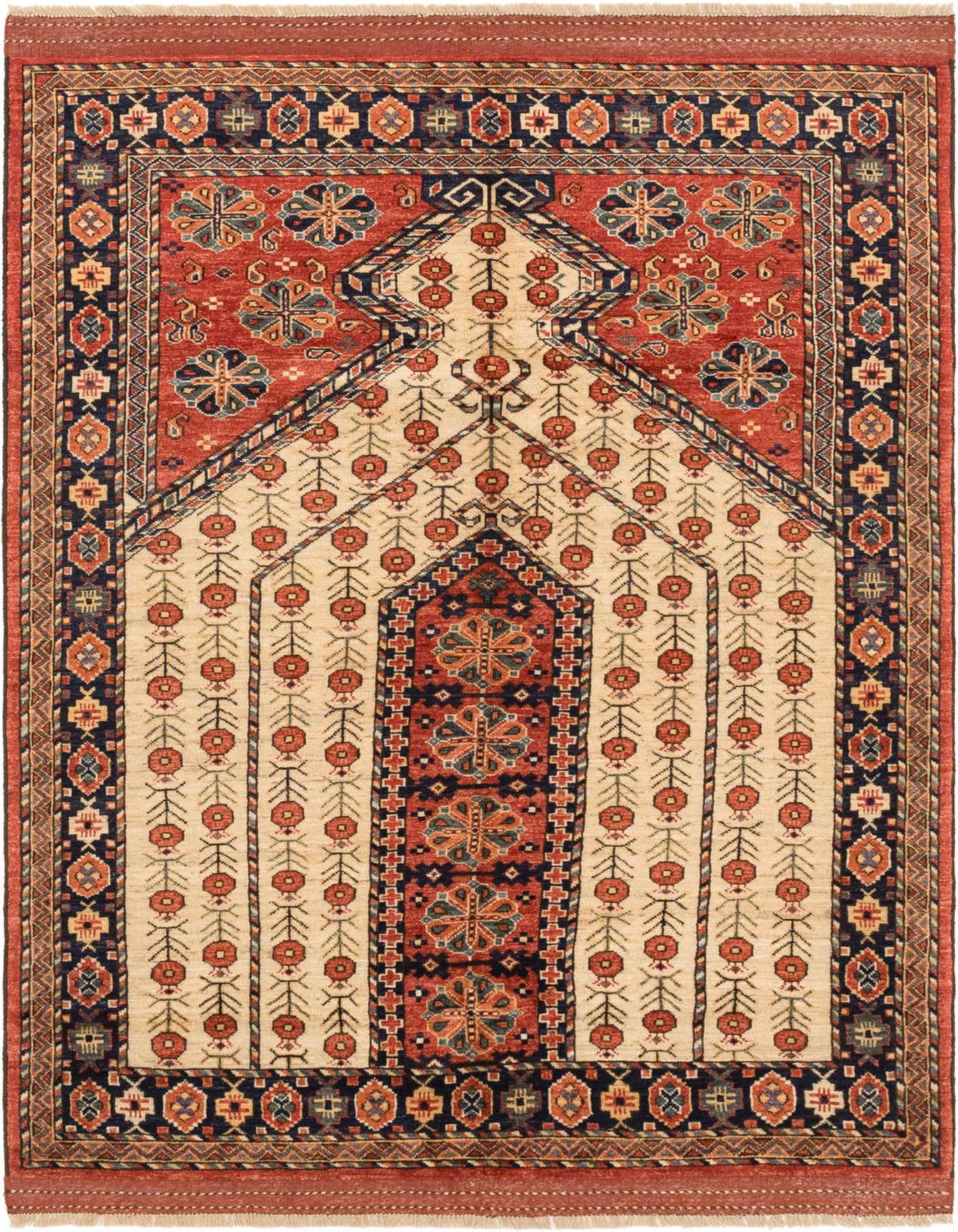 Primary image  4' 9 x 7' 3  Hand Knotted Afghan Ersari Wool Rug