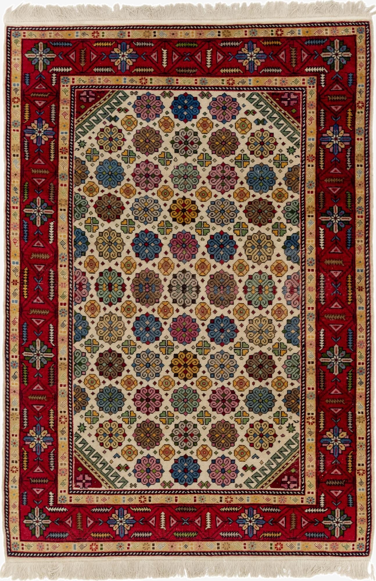  4' 3 x 6' 5  Hand Knotted Anatolian Wool Rug