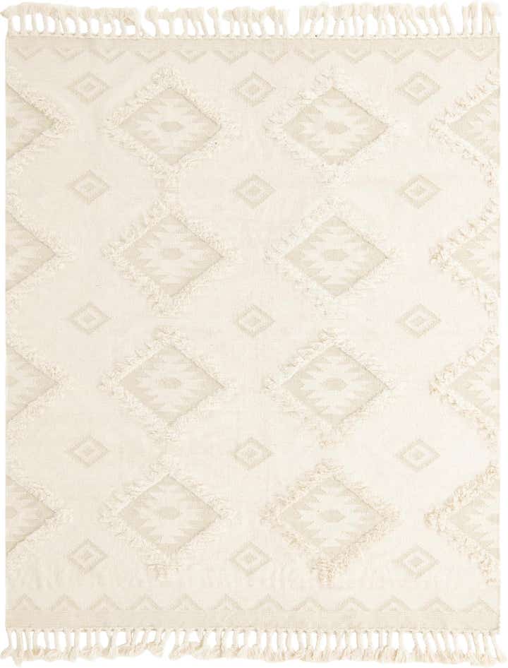 Ivory 8' x 10' Hand Woven Arizona Wool Rug | Rugs.com
