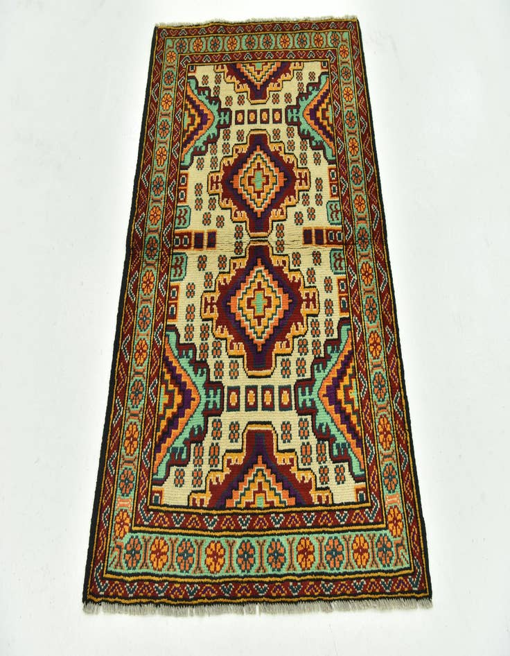 Detail image of  3' 4 x 5'  Hand Knotted Balouch Rug